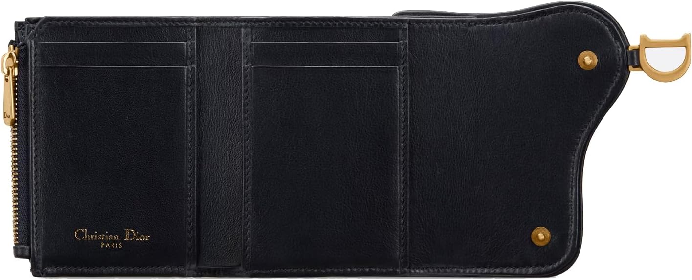 Dior 三つ折り財布 ネイビー ベージュ　並行輸入品 Christian Dior ディオール 三折財布小銭入付き レディース