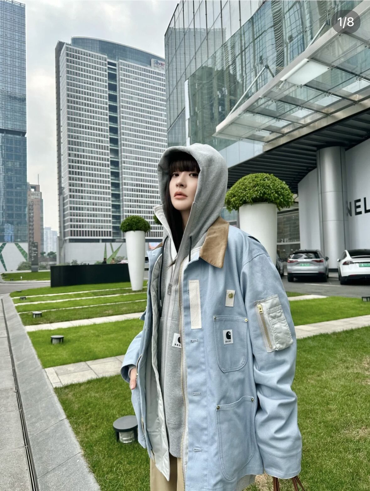 カーハート] × [サカイ] Canvas x MA-1 Jacket Michigan